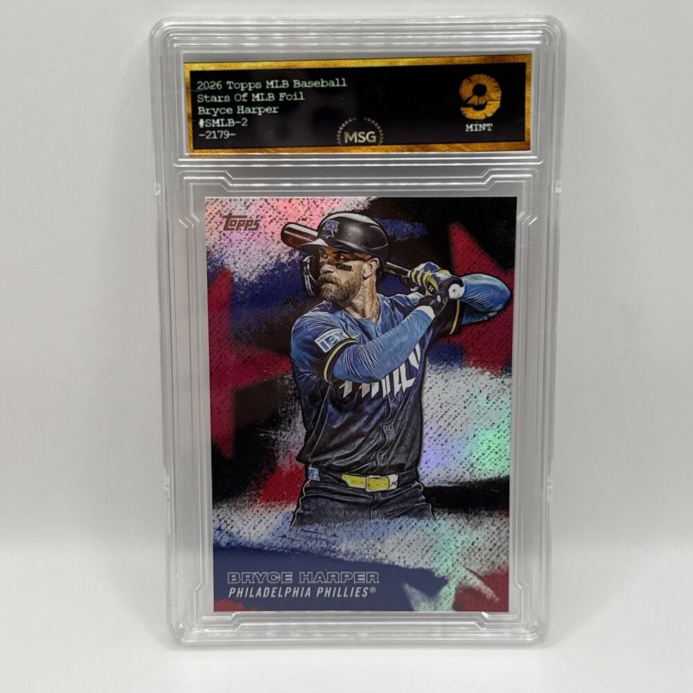 Topps 2026 Series 1 Stars of MLB Bryce Harper #SMLB-2 Phillies Graded 9 Mint